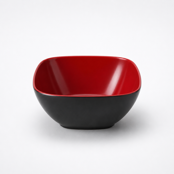 Red & Black Square Bowl 5.5"