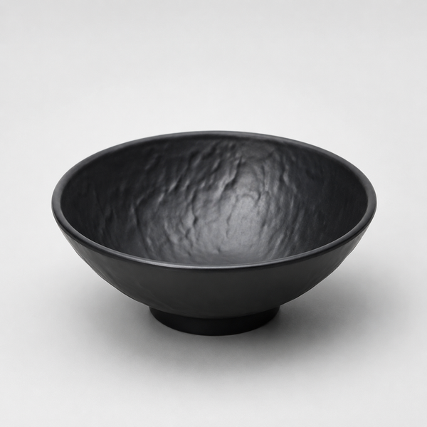 Stone Black Relief Pattern Bowl – 17.5 cm
