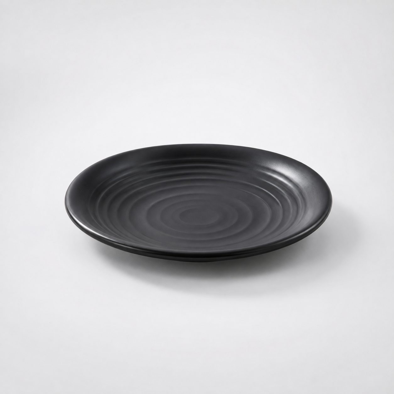 Stone Black Round Plate 6"