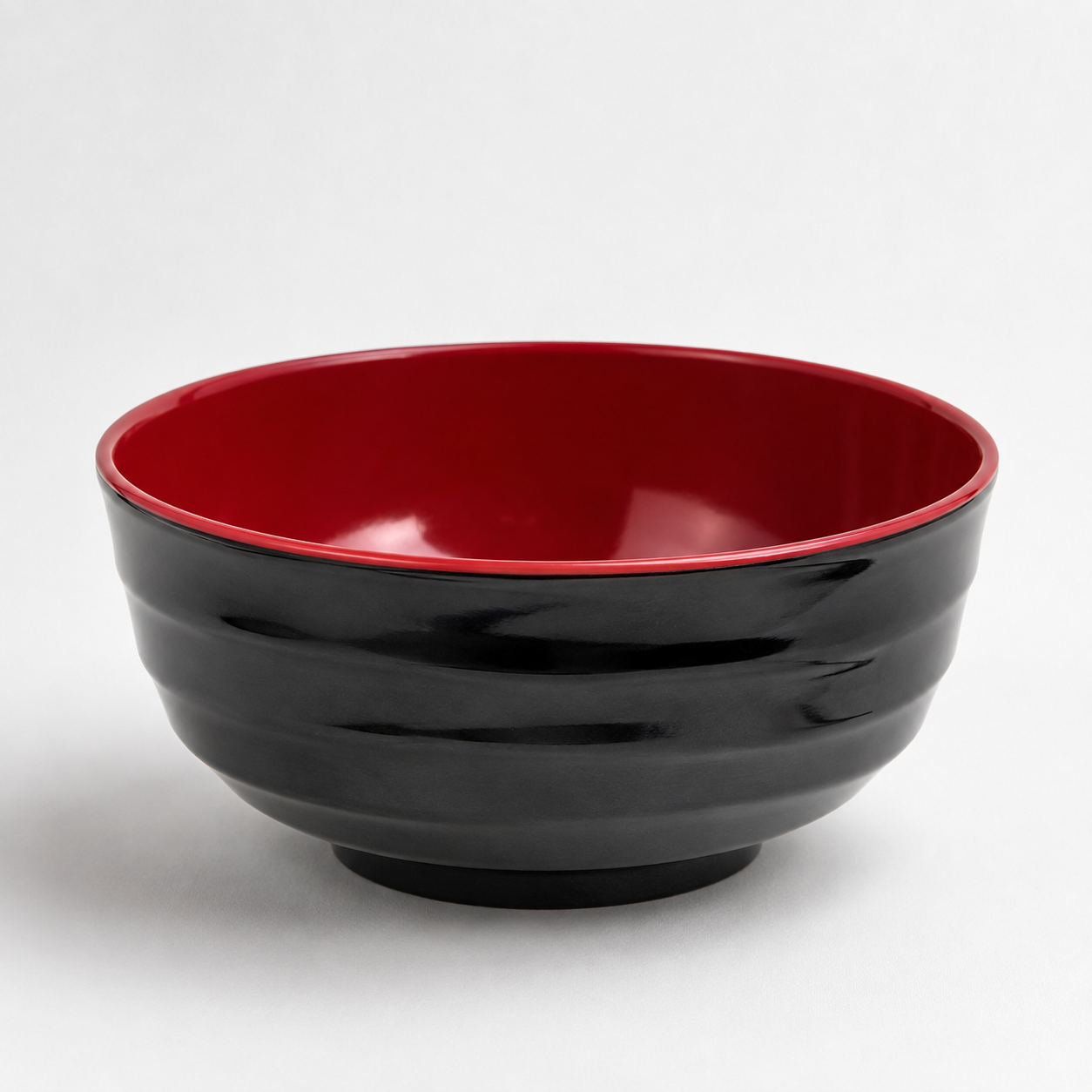 Red & Black Swirl Open Base Bowl Melamine 17cm