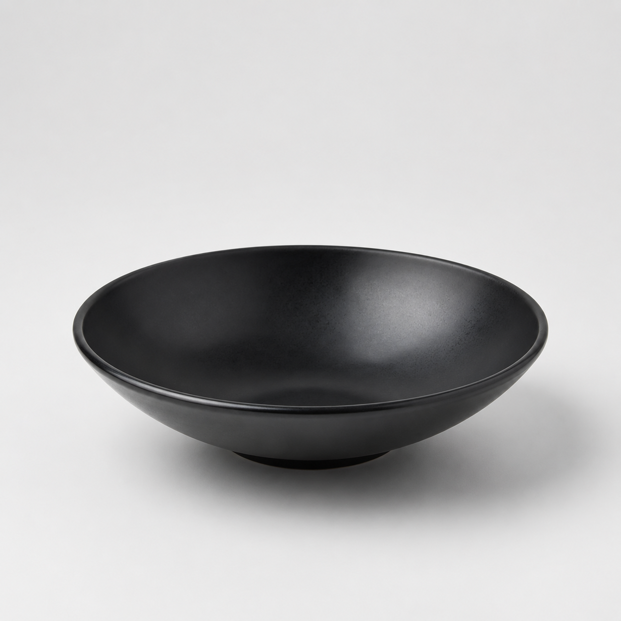 Stone Black Shallow Bowl 16.5cm