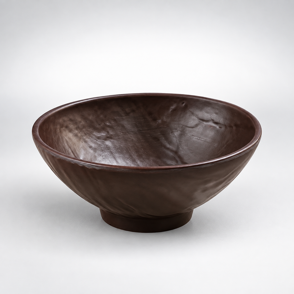 Deep Brown Relief Pattern Bowl 17.5cm
