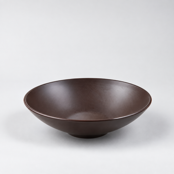 Deep Brown Shallow Melamine Bowl 17 cm