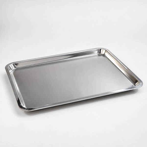 Stainless Steel Kitchen Prep Tray Shallow 50 x 35 x 2.5 cm