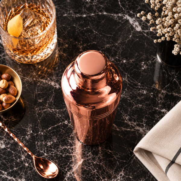Classic Cobbler Cocktail Shaker 400ml – Rose Gold Stainless Steel