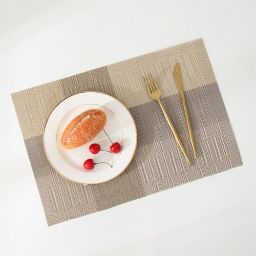 Table Placemat Woven Pattern Khaki