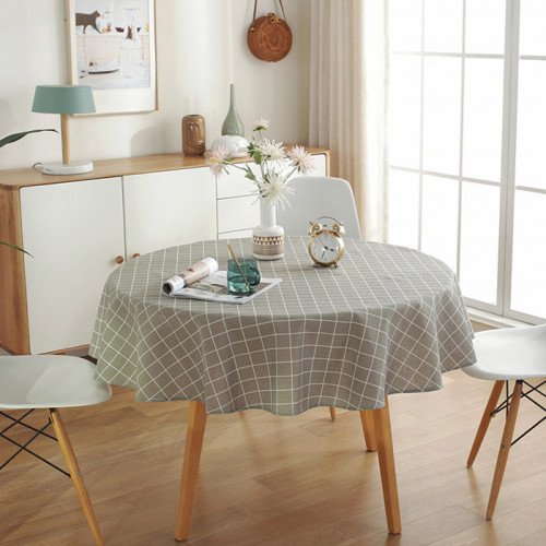 Tablecloth Licorice Gray 150cm Round