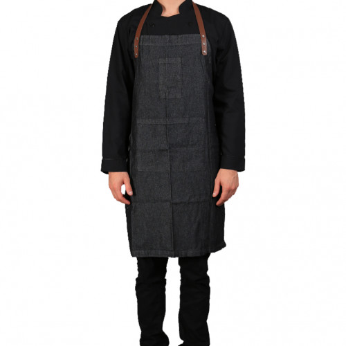 Gold Long Apron Black