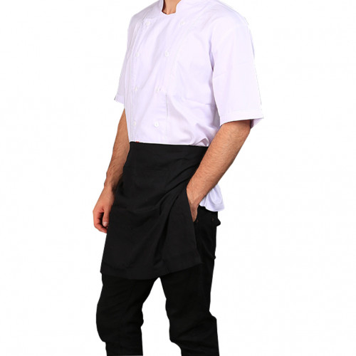 Basic Half Short Apron Black
