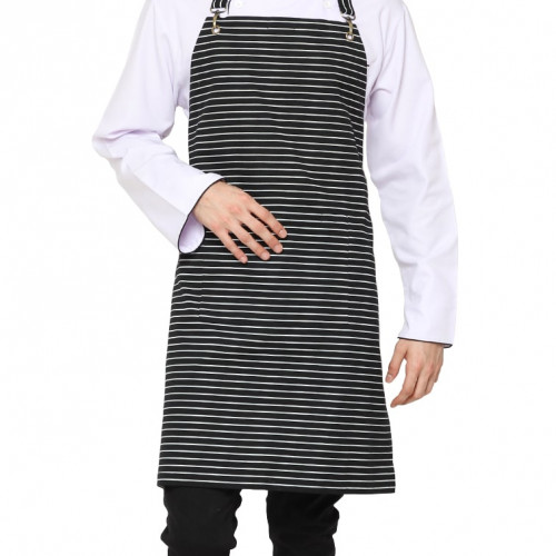 Stripes Full Apron Black & White