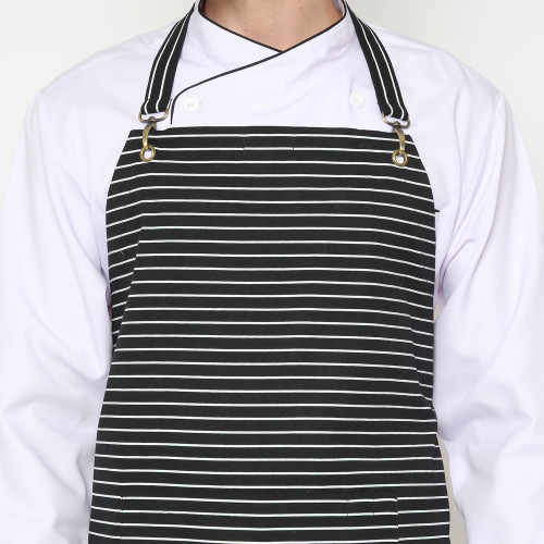 Stripes Full Apron Black & White 2