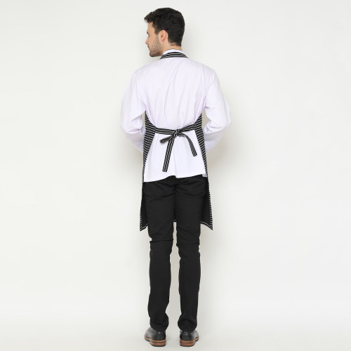 Stripes Full Apron Black & White 3