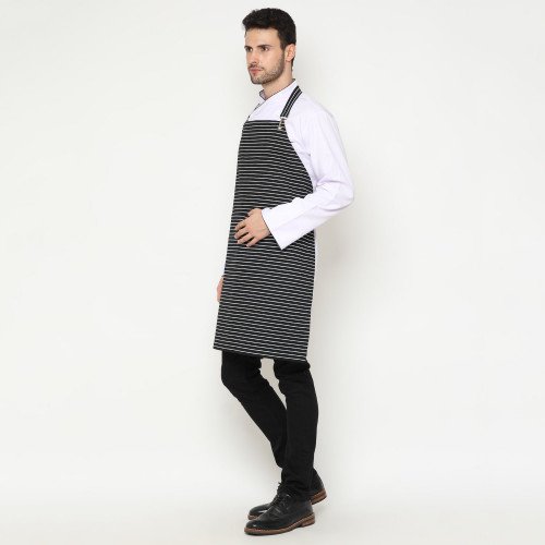 Stripes Full Apron Black & White 4