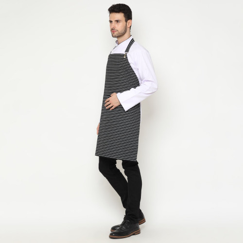 Stripes Full Apron Black & White 4