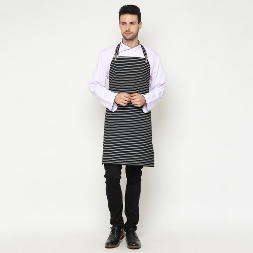 Stripes Full Apron Black & White 5