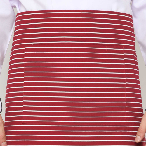 Stripes Half Apron Red & White