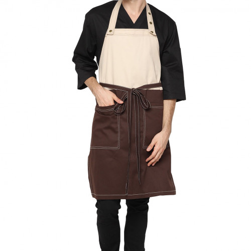 Velice Full Apron Cream-Brown