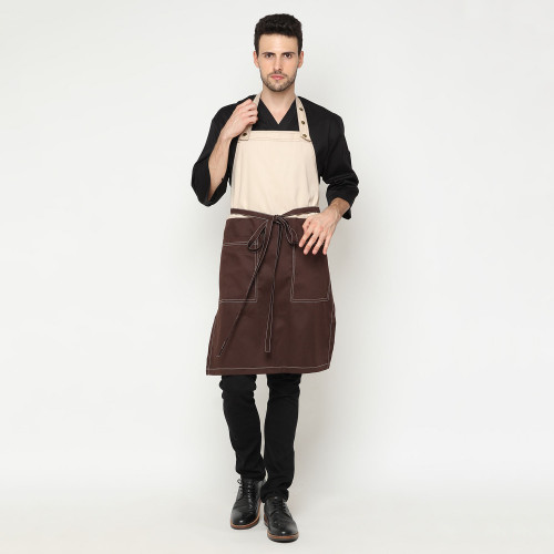 Velice Full Apron Cream-Brown 4