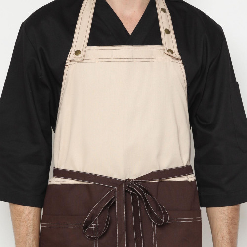 Velice Full Apron Cream-Brown 5