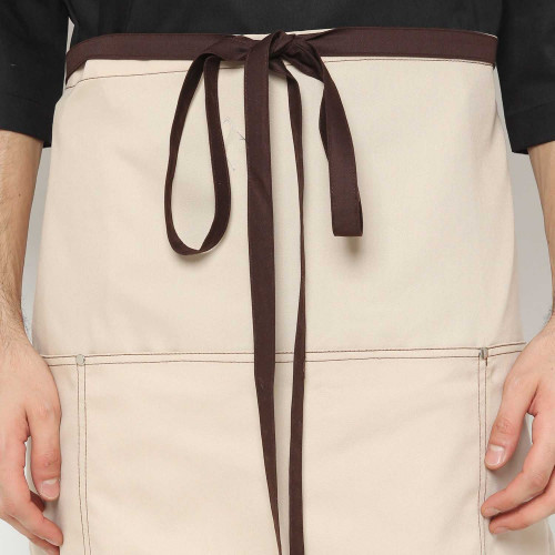 Zen Sushi Chef Short Apron Beige