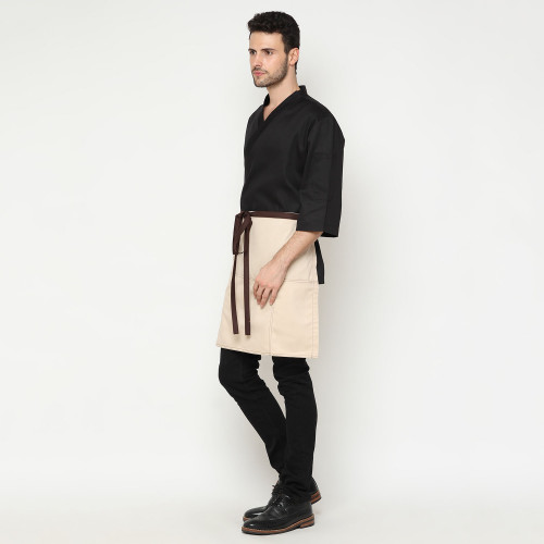 Zen Sushi Chef Short Apron Beige 3