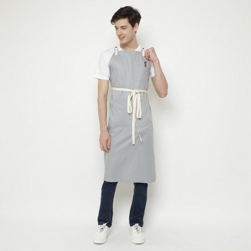 Avery Kitchen Apron Twill Light Gray