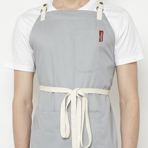 Avery Kitchen Apron Twill Light Gray 5