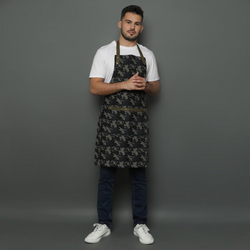Army Series Full Kitchen Apron Green