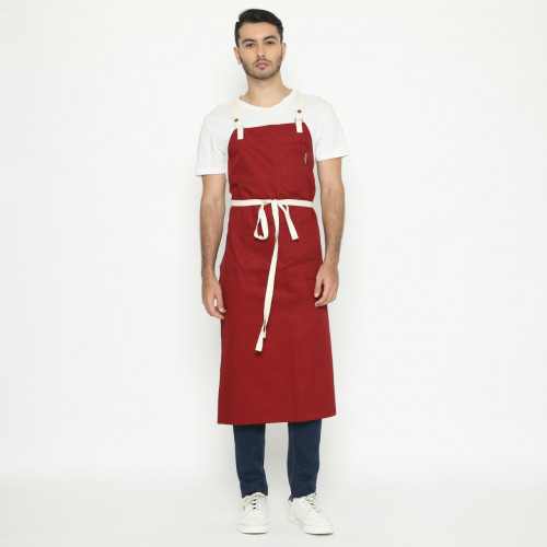 Avery Kitchen Apron Twill Maroon 2