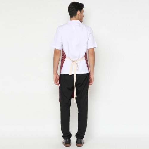 Chester Full Apron White Stripes Over Red 2