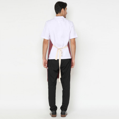 Chester Full Apron White Stripes Over Red 2
