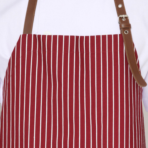 Chester Full Apron White Stripes Over Red 3