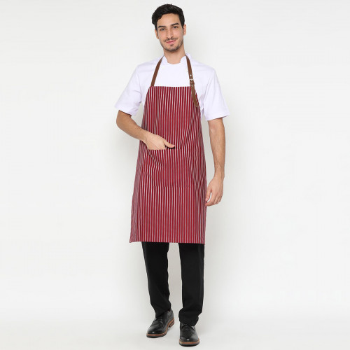 Chester Full Apron White Stripes Over Red 5
