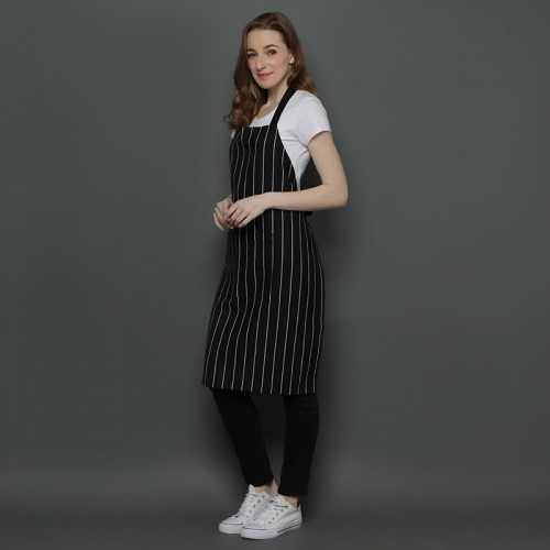 Taylor Full Apron White Stripes Over Black 2
