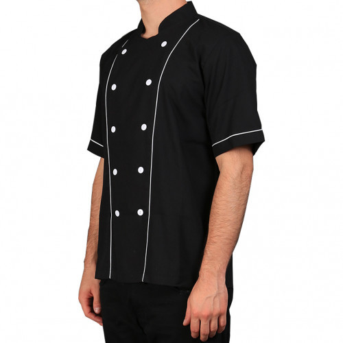 Basic Short Sleeves Black w/ White Lines 2