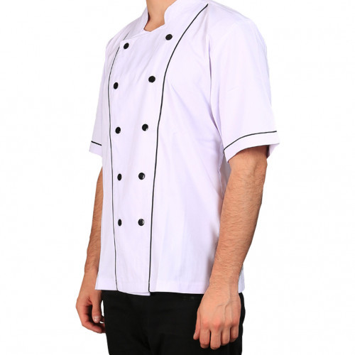 Basic Short Sleeves White w/ Black Lines 2