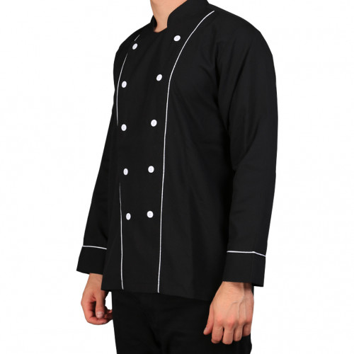 BASIC Long Sleeves Black w/ White Lines 2