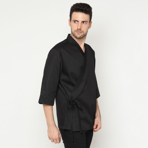 Itamae Long Sleeves Black Japanese Chef Coat 2