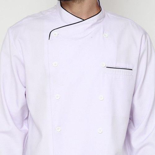 Maestro Long Sleeves White Chef Coat 4