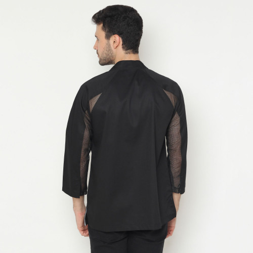 Blanche Long Sleeves Black Chef Coat 4