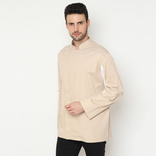 Chapelle Long Sleeves Beige Chef Coat 2