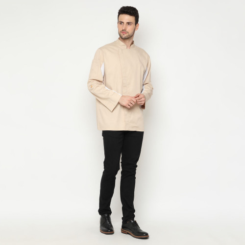 Chapelle Long Sleeves Beige Chef Coat 4