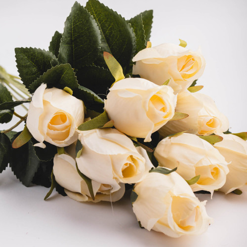 Faux Roses Bouquet - Milky White 3