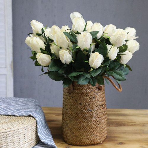 Faux Roses Bouquet - Milky White 4