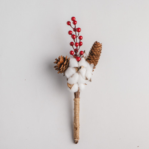White Cotton Plant - Bouquet of Blossoms and Berries