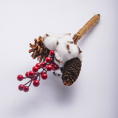 White Cotton Plant - Bouquet of Blossoms and Berries 3