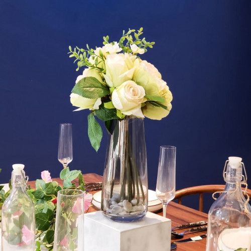 Barrel Glass 0401 Amber Vase 6