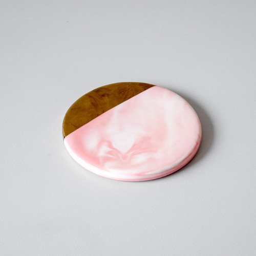 Chic Gold & Pink Coaster Round 9.5cm