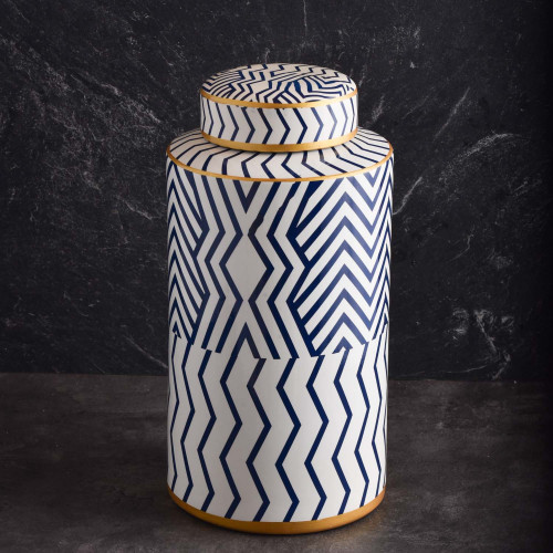 Ethnic Blue & White Jar Small