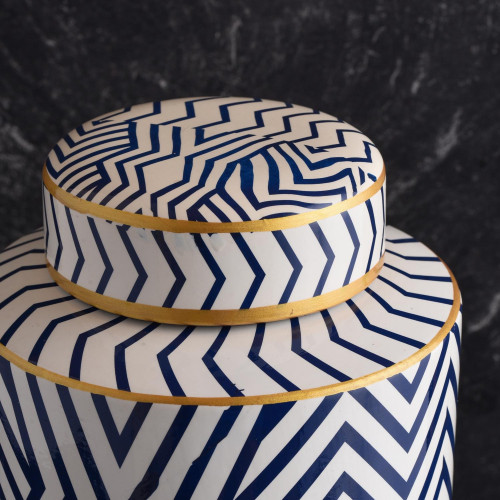 Ethnic Blue & White Jar Small 2